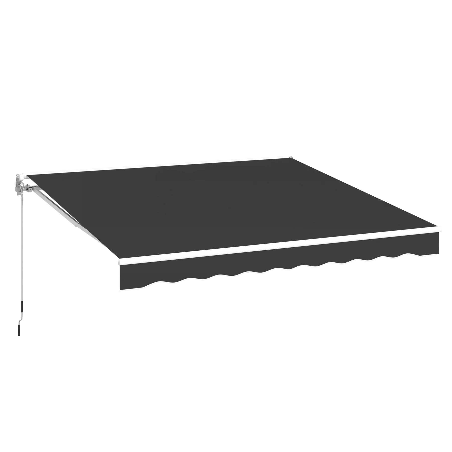 AECOJOY 13'×10' Manual Retractable Awning Sun Shade, Patio Awning Canopy