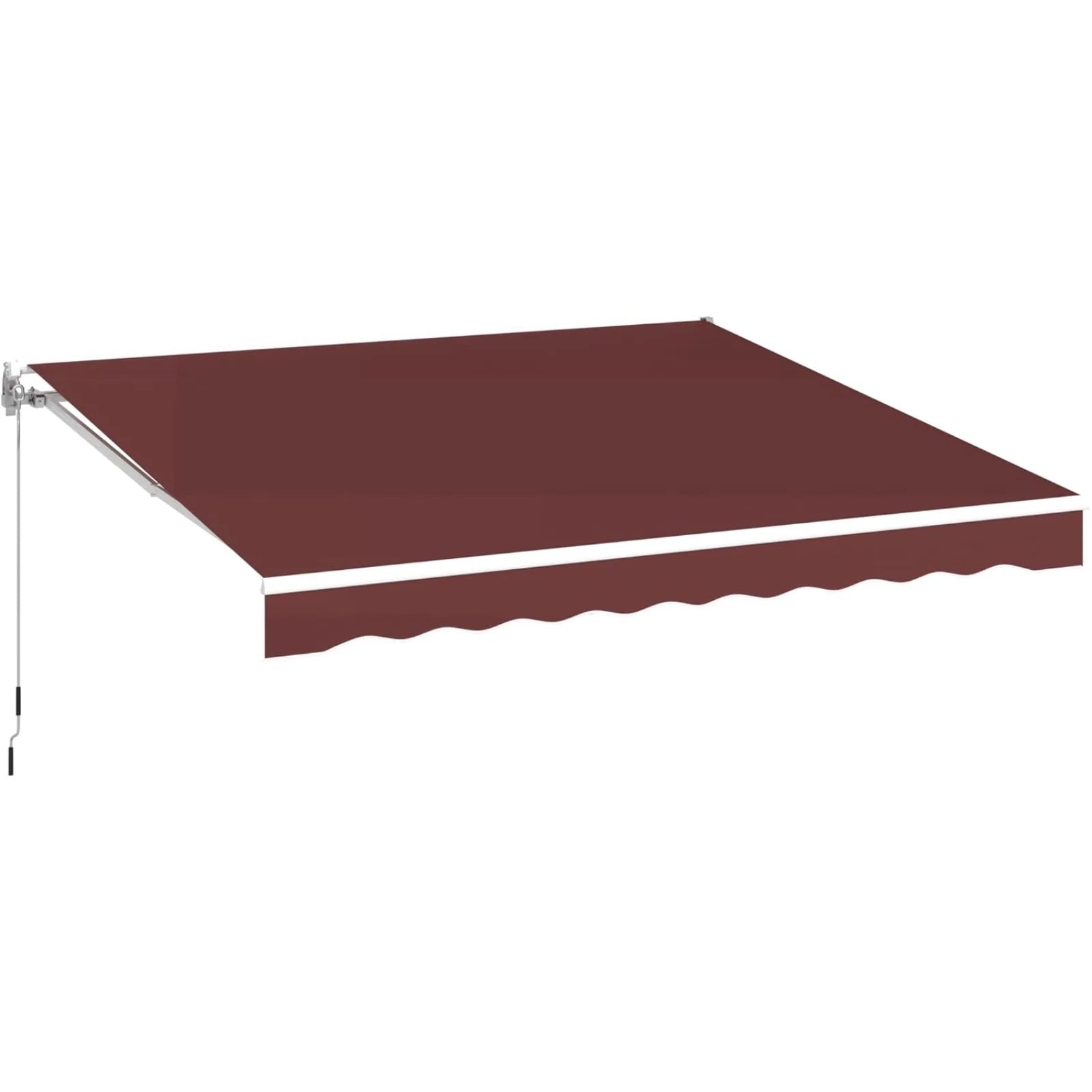 AECOJOY 13'×10' Manual Retractable Awning Sun Shade, Patio Awning Canopy