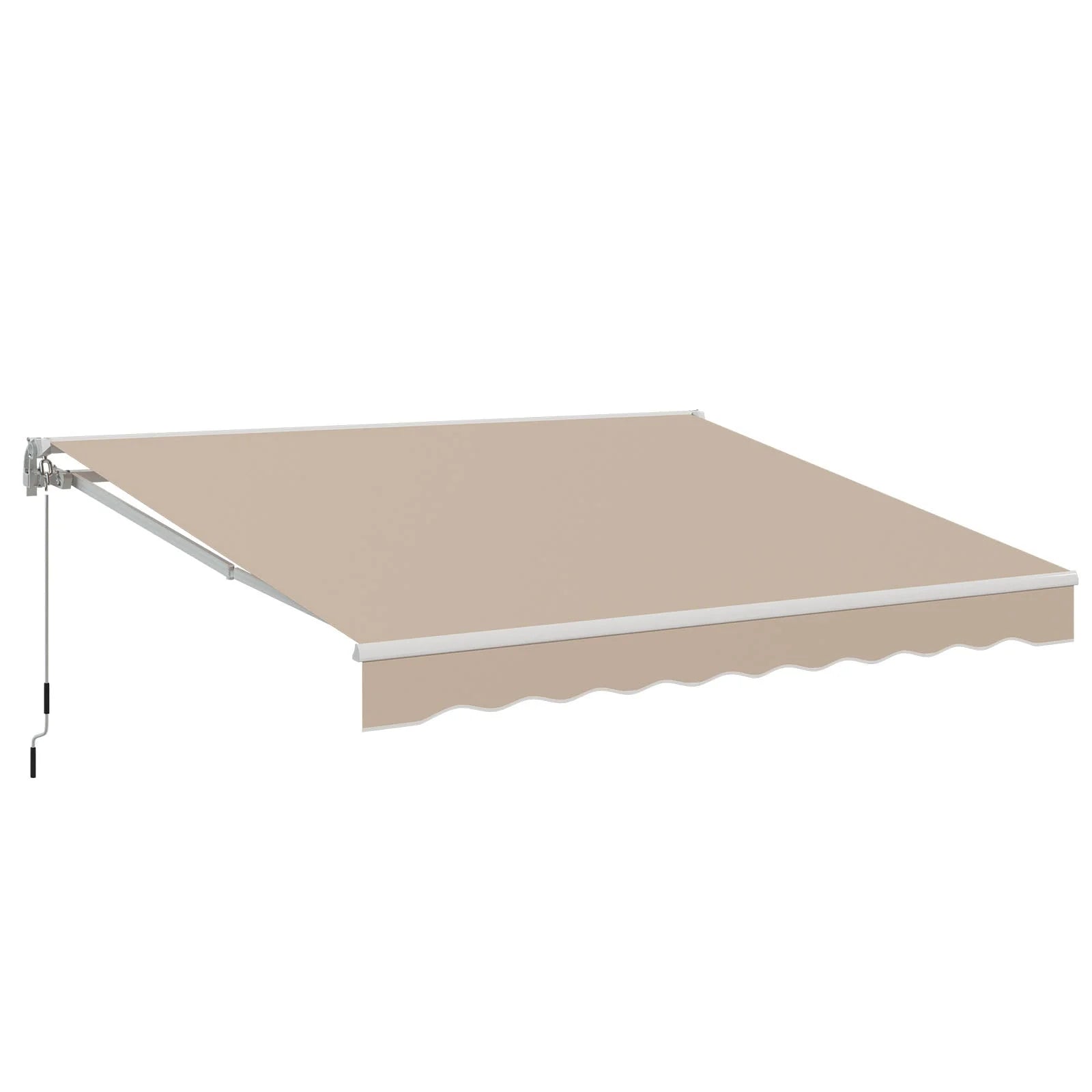 AECOJOY 13'×10' Manual Retractable Awning Sun Shade, Patio Awning Canopy