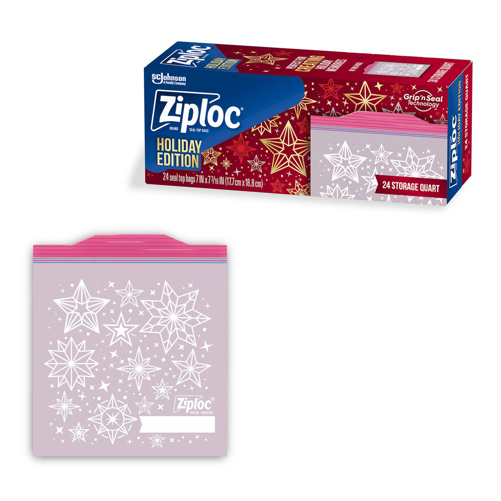 Ziploc Seal Top Bags, Storage, Quart - 24 bags
