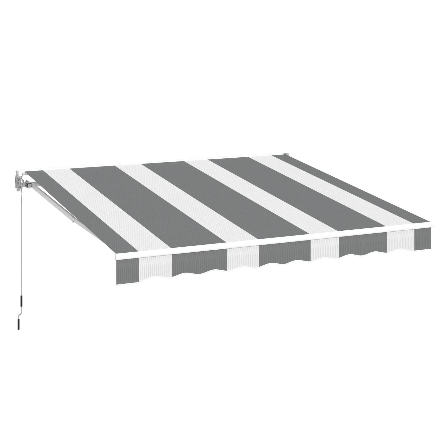 AECOJOY 13'×10' Manual Retractable Awning Sun Shade, Patio Awning Canopy