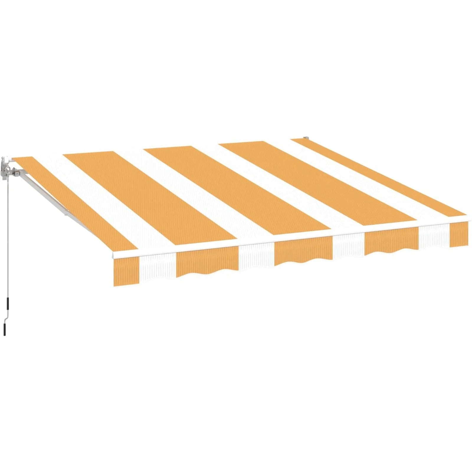 AECOJOY 13'×10' Manual Retractable Awning Sun Shade, Patio Awning Canopy