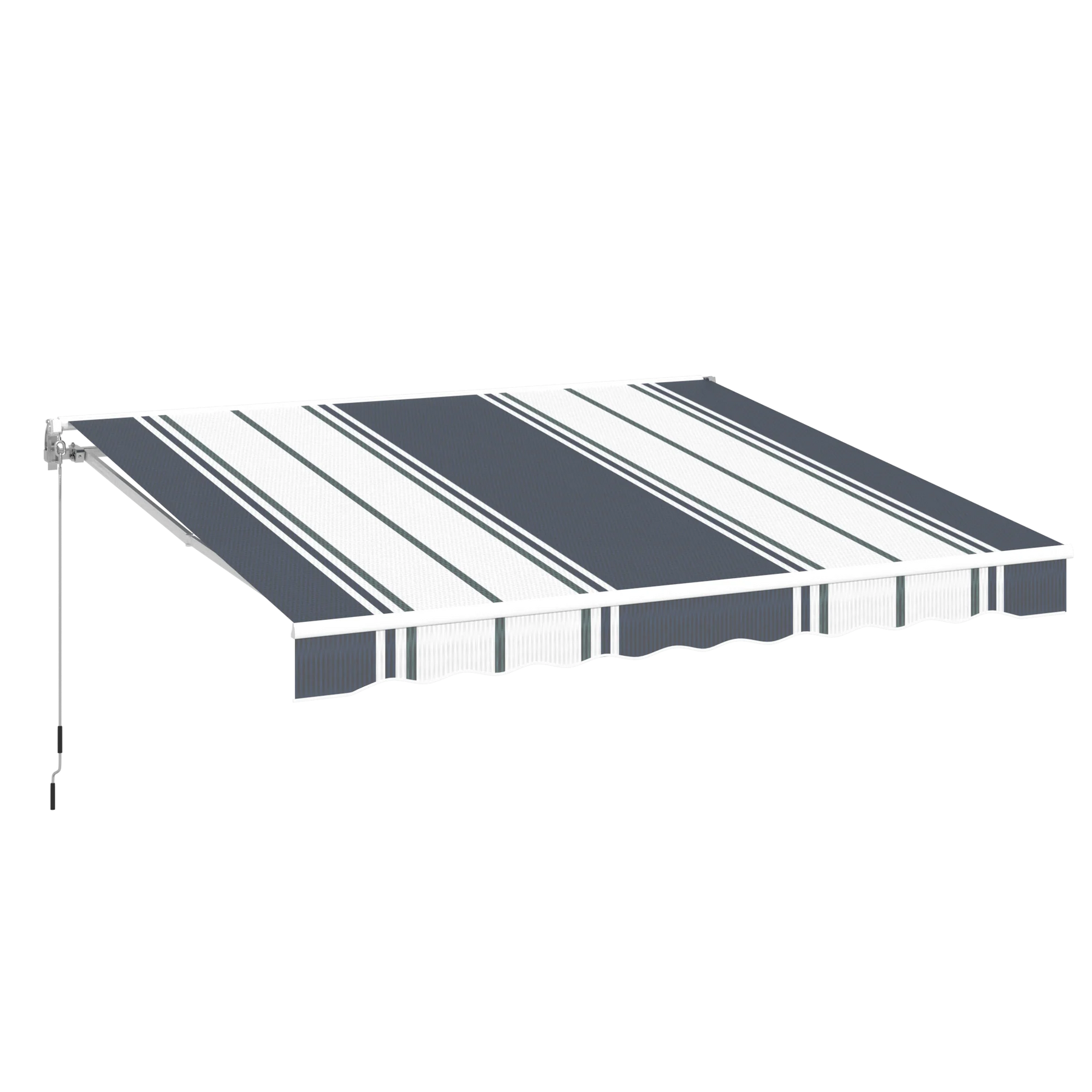 AECOJOY 13'×10' Manual Retractable Awning Sun Shade, Patio Awning Canopy